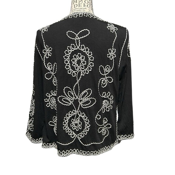 Lauren Michelle Womens Med Embroidered Loops Flowers 1-Button Cardigan Fairy - Picture 3 of 5